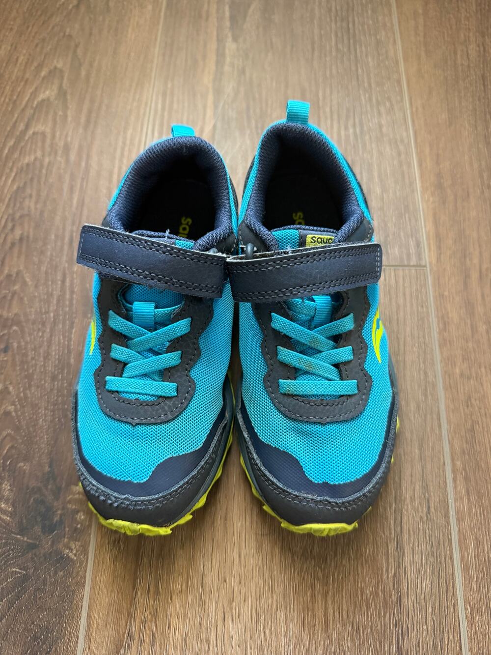 Saucony Toddler Water-Resistant Sneakers Blue Yellow Size 12.5